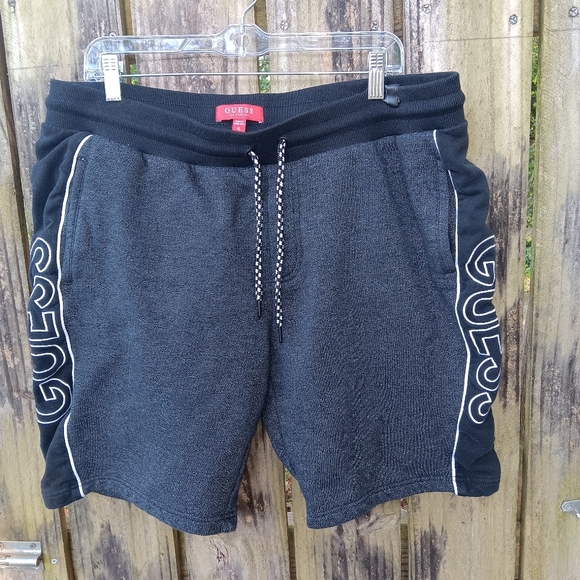 GUESS Pull On Drawstring Men's Fleece Shorts with Side Pockets XL - Picture 1 of 6